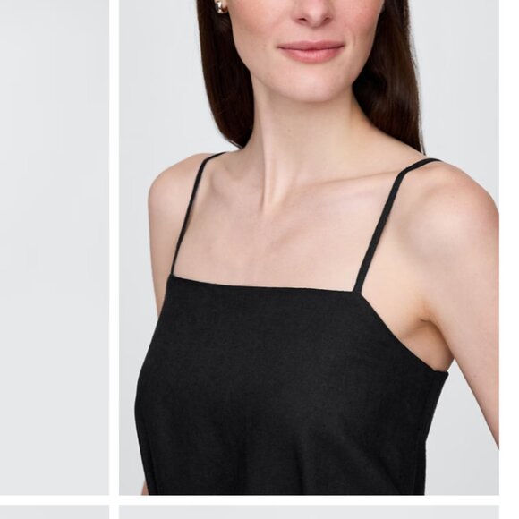 GAP Linen Blend True Black Bubble Mini Dress Medium - Picture 7 of 8